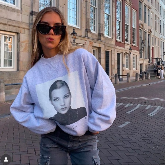 ANINE BING Ramona Sweatshirt Ab X To Kate Moss in Heather Grey XS Rare Revolve - Picture 4 of 16